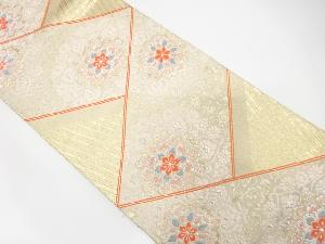 アンティーク　桧垣に華紋織り出し袋帯（材料）